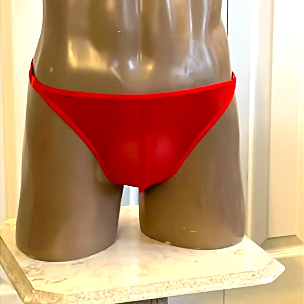 NWOT Red Sheer Mesh Bikini Briefs (M) #4004